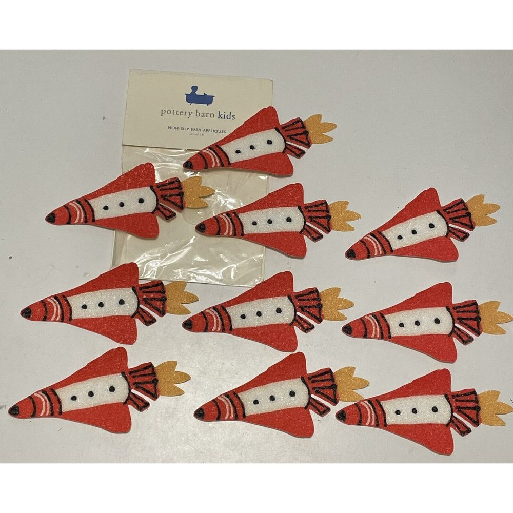 Non Slip Kids Bath Tub Floor Mat Non-Slip Decal Treads Stickers Appliques rocket